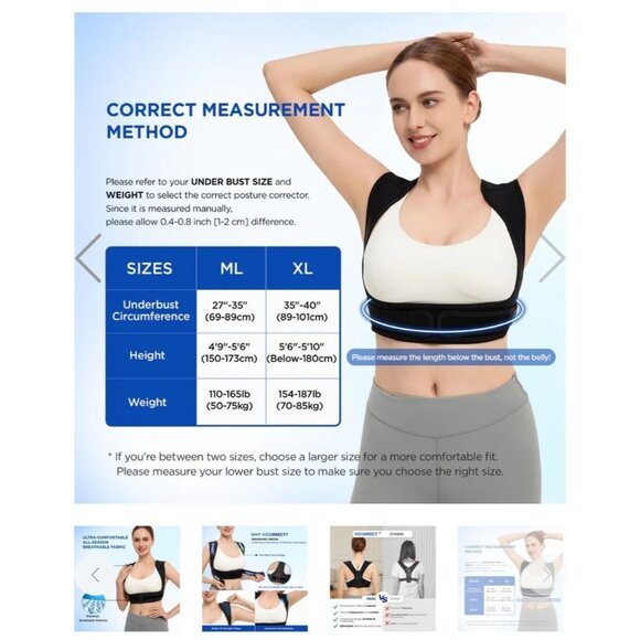 Vicorrect Posture corrector for Women and Men, Adjustable upper back straightene - Picture 7 of 7